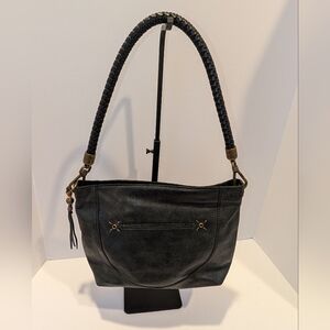 The Sak Indio Leather Hobo Purse Shoulder Bag With Bag Charm EUC